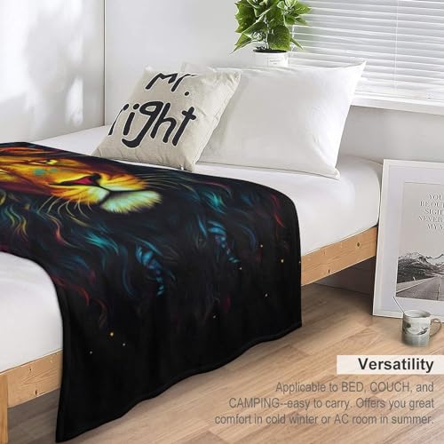 Manta de león térmica de franela, manta suave para cama y sofá 130x150 7