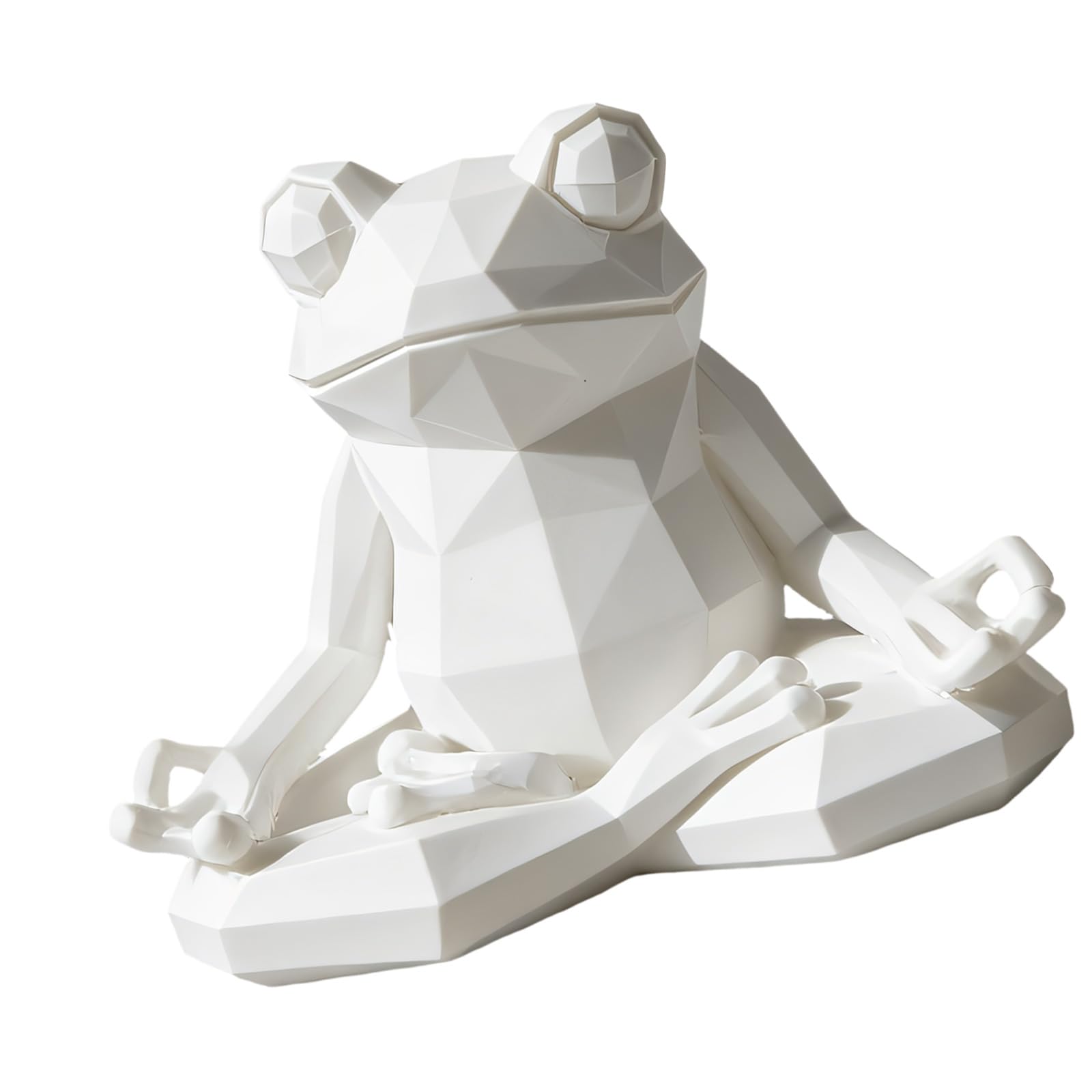 CUNZJIA Geometric Yoga Frogs Sculpture Low Poly Resin Art Decors Meditations Desktop Statue for Homes Space Decoration