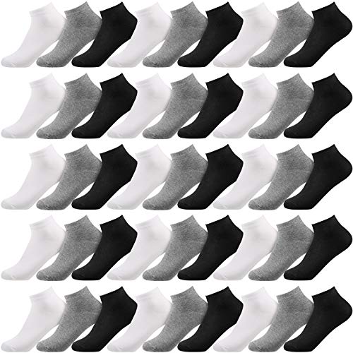 Image of Syhood 60 Pairs No Show Socks Bulk Low Cut Socks for Men Women Unisex Thin Cotton Boat Liner for Homeless Casual Sports Tab
