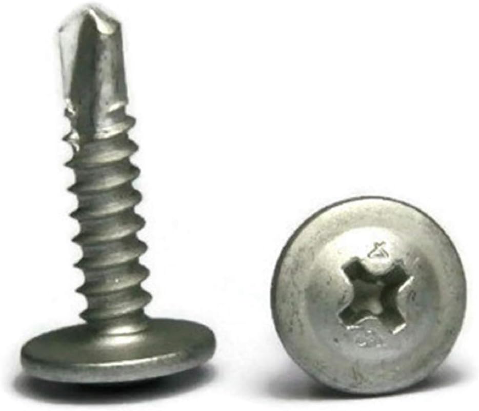 Phillips Modified Truss Head Self Drilling Lath Screws 410 Stainless Steel #8 x 1-5/8 inch Qty 100