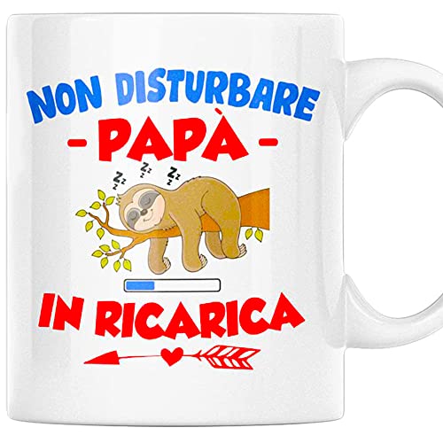 Colorfamily Tazza Papà Festa Del Papà – 11oz Ceramica, Non Disturbare Papà In Carica, Lavabile In Lavastoviglie, Regalo Originale