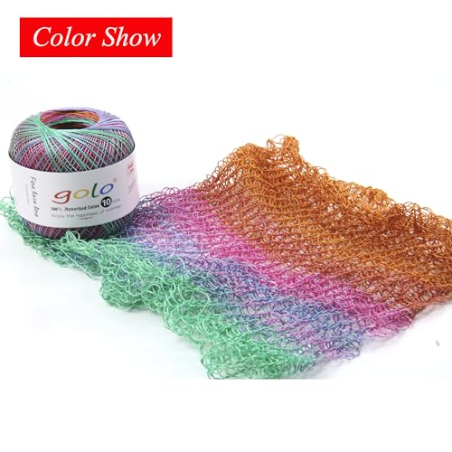 Image of golo Crochet Thread Size 10 Multicolored Yarn for Crocheting D014