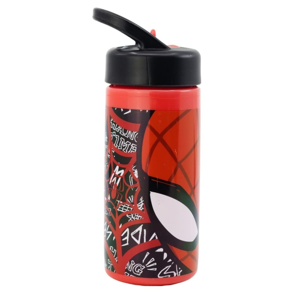 Om Supplies Spiderman Reusable Sipper Water Bottle Drink Bottle With Built-In Handle For Easy Carry School Lunch Kids Childrens 410Ml (Spiderman)