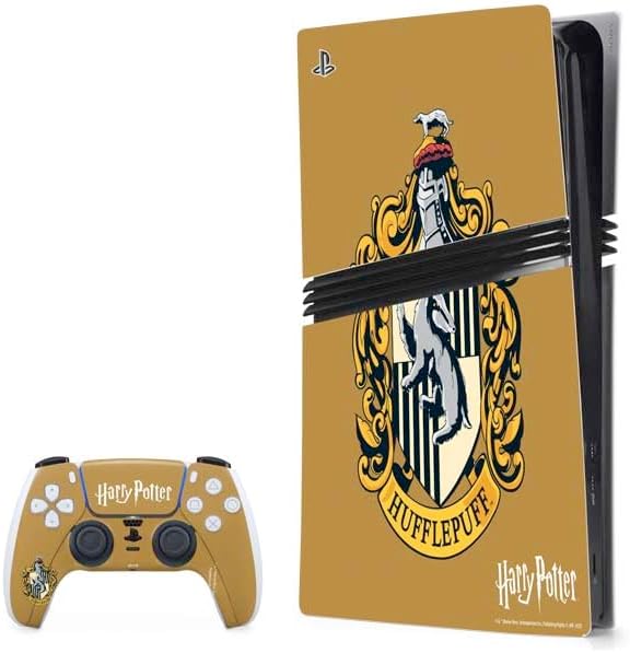 Skinit Decal Gaming Skin Compatible with PS5 Pro Bundle - Officially Licensed Wizarding World Harry Potter Hogwarts Houses Crest Design