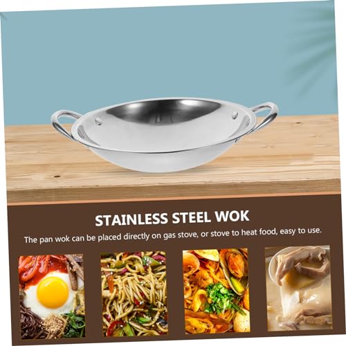 Wok de acero inoxidable con fondo plano miniatura 4