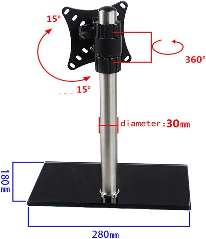 Vesa Standard Universal 14"-27" Inch Move Up or Down Pc Monitor LCD Tv Bracket Vertical Toughened Glass Base Stent