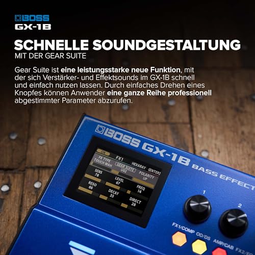 BOSS GX-1B | Ultraportabler Bass-Effektprozessor | Legendäre Verstärker & Effekte | Hochwertige AIRD Soundengine | Ideal für Bass-Einsteiger | Bluetooth-Verbindung | Flexible Leistungsoptionen