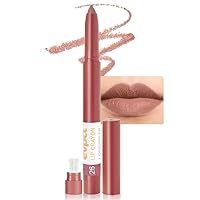 Vista 9 de evpct Juego de 3 lápices delineadores de labios rojo oscuro, lápiz labial mate rojo rubí profundo de larga duración para mujeres, juego de lápices