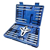 ZNDAW 50PCS Harmonic Balancer Puller Set, Steering Wheel Flywheel Puller Installer Tool Set, Flange Type Gear & Crankshaft Pulley Removal Tool Kit for Car Truck SUV, Car Accessories