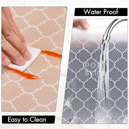 Image of Porslin Kitchen Drawers Mat Liners, 60cm x 5m Roll, Non-Slip, Waterproof, Washable, BPA-Free, Durable EVA for Shelves, Cupboards, Drawers, Fridge Mats, Wardrobe, Food Safe - SL14