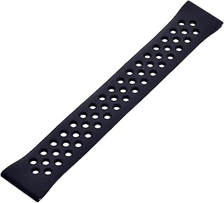 سوار ساعة سيليكون قابل للتعديل بتصميم مزود بفتحات للجنسين - متوافق مع الساعات الذكية مقاس 20 ملم - لون أسود