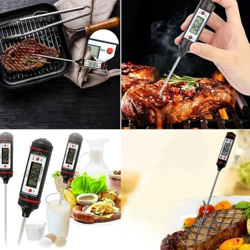 GuDoQi Dijital Gıda Termometresi - Hızlı ve Hassas Sıcaklık Ölçer | Et, Süt, Yağ, Su, Şeker, Çikolata, Fırın ve Barbekü Kullanımı için Mutfak Termometresi | LCD Ekranlı, Paslanmaz Çelik Prob - Görsel 7