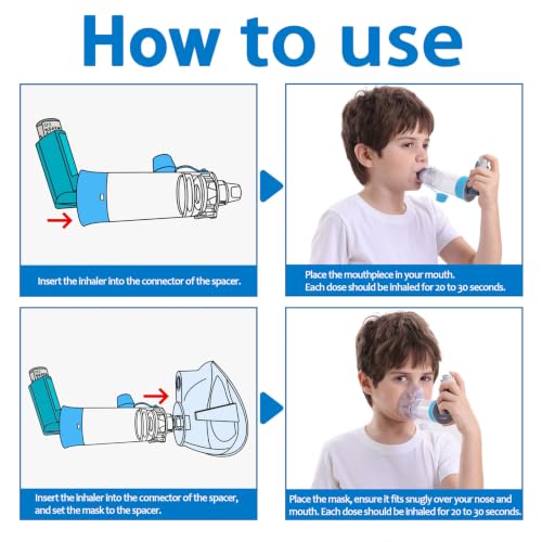 Image of Inhaler Spacer for Children, Nessi OTC Spacer, Spacer for Inhaler with Silicone Mask, Anti-Static Chamber & Exhalation Valve, Easy to Use & Clean