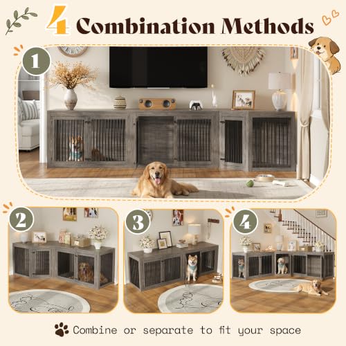 Image of AMERLIFE Dog Crate Furniture for Medium /Large Dogs with Storage and Divider
