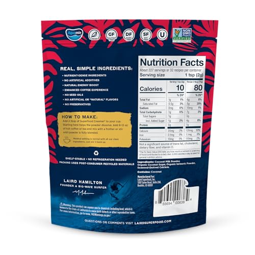 image for Laird Superfood Non-Dairy Original Superfood Turmeric Coconut Powder C