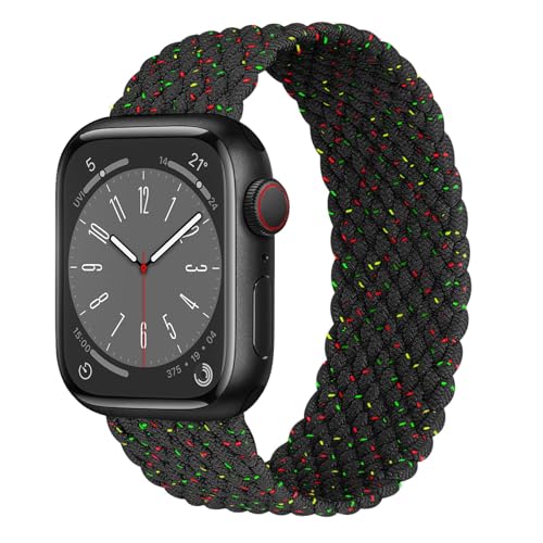 Braided Solo Loop for Apple Watch Band 40mm 42mm 41mm 38mm 44mm 46mm 45mm Ultra/3 2 49mm Men/Women,Stretchy Nylon Sport wristband Strap for iWatch Bands Series 11/10/9/8/7/6 5/4/3/SE 40 44 42 45 46 mm