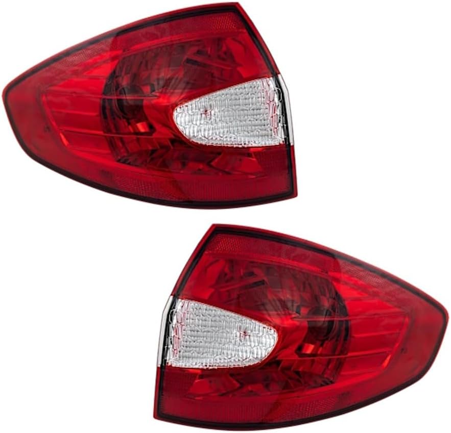KarParts360 For Ford Fiesta 2011 2012 2013 Tail Light Passenger Side | CAPA | Red and Clear Lens | On Body | With Bulb | Sedan | Replacement For FO2805105, FO2805105C | BE8Z13404A