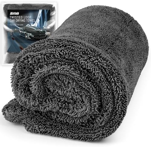 Airlab Cleaning Cloths Car Drying Towel Detailing Wash Cloth 1200 GSM 80% Polyester / 20% Polyamide, Ultra Absorbent, Streaks Free, Lint Free for Cars 24 x 16 Inch, 1 Pack, Grey