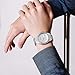 FANMIS Luxury Unisex Pave Floating Crystal Diamonds Calendar Digital Quartz Watch Luminous Pointer with Stainless Steel Link Bracelet