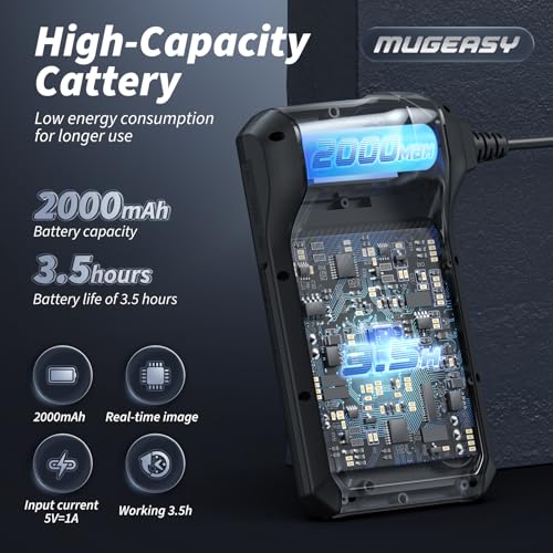 Image of Endoscope Camera with Light, Inspection Borescope Camera with 4.3 inch IPS Screen, 1920P HD with 8 LED Lights, 16.5FT Semi-Rigid Cord Bore Scope, IP67 Waterproof Endoscope for Sewer, Tools(Green)