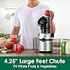Fretta Cold Press Juicer Machines with 4.25" Large Feed Chute,Fit Whole Fruits & Vegetables Easy Clean Self Feeding,High Juice Yield,Tritan PCTG BPA-Free(Silver)