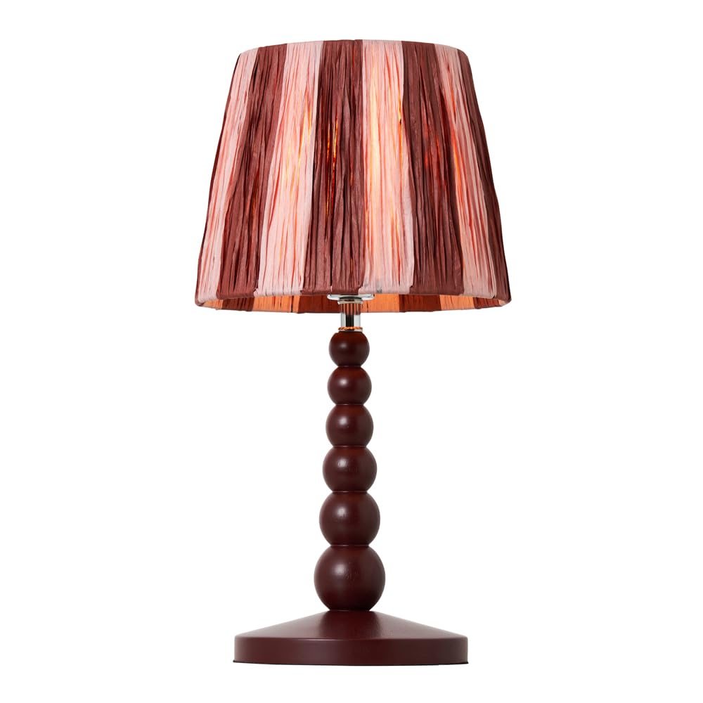 LITECRAFT Dolly Striped Raffia Lamp or Shades - (Pink, Table Lamp)