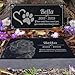 Pet Grave Marker Memorial Personalized Dog Paw Heart Pet Headstones Custom Engraved Absolute Black Granite Garden Plaque Engraved with Dog Cat Name Dates