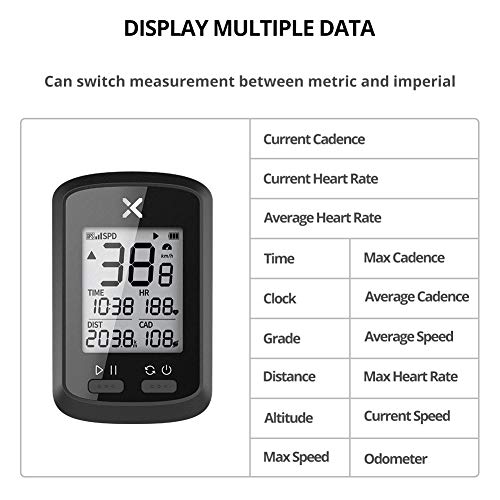 Xoss G+ Gps Bike Computer With Bicycle Mount, Bluetooth Ant+ Cycling Computer, Wireless Bicycle Speedometer Odometer, Waterproof Mtb Tracker (Support Heart Rate Monitor & Cadence Sensor) #TOP2