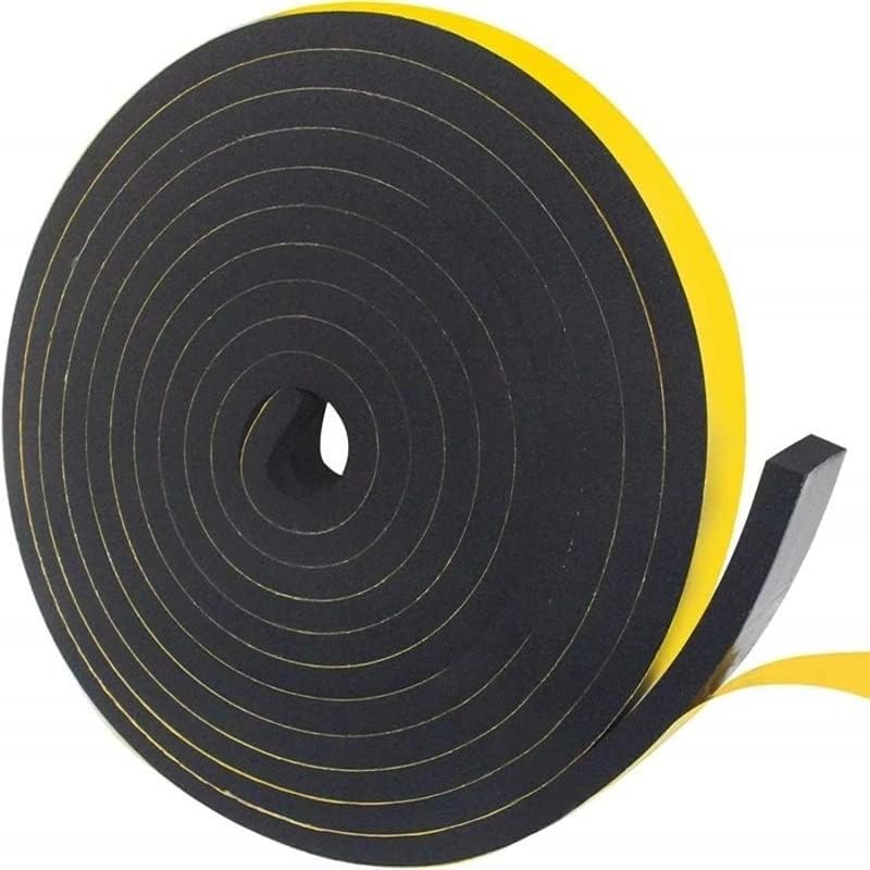 Rubber Self Adhesive Sponge Seal Strip Width 5~50mm Thick 1~10mm EVA Black Foam Anti-collision Seal Gasket (Size : Thick2mm Length 5m, Color : Width 15mm)