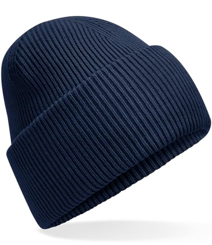 Hatstar Warme Damen Beanie Mütze | Herren Grobstrick Wintermütze | Wollmütze Strickmütze | Unisex für Damen und Herren | Weich und Dick (Navy)