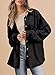 SHEWIN Womens Shackets Waffle Knit Button Down Shirts Trendy 2025 Long Sleeve Shacket Jacket Fashion Plus Size Tops Dressy Casual Fall Jackets for Women Black XXL