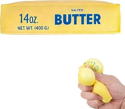 Butter Squishy Giant Jumbo Squishy Butter Stick, Big 14 oz Filled Slow Rising Squishy, Large Squeezy Stress Relief Fun 1pc*24cm/9.45in