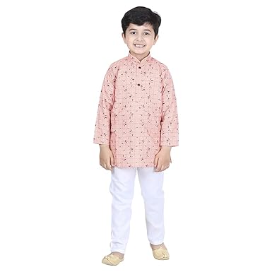 Kidling Kids Cotton Leaf Print Kurta Pyjama for Boys