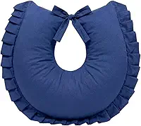 Almofada de Amamentação para Bebê em U com Zíper Travesseiro de Amamentar Super Macio, Capa Lavável, Enchimento Fibra Siliconada, Conforto para Mãe e Bebê (Azul Marinho)