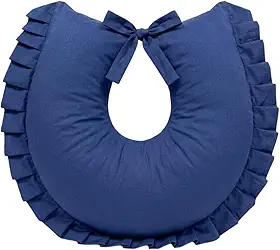 Almofada de Amamentação para Bebê em U com Zíper Travesseiro de Amamentar Super Macio, Capa Lavável, Enchimento Fibra Siliconada, Conforto para Mãe e Bebê (Azul Marinho)