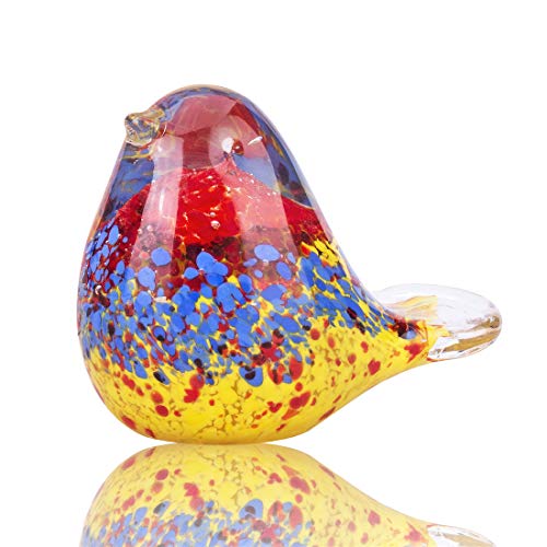 YU FENG Sculpture d’oiseau réaliste en verre - Décoration, presse-papier, centre de table Cover