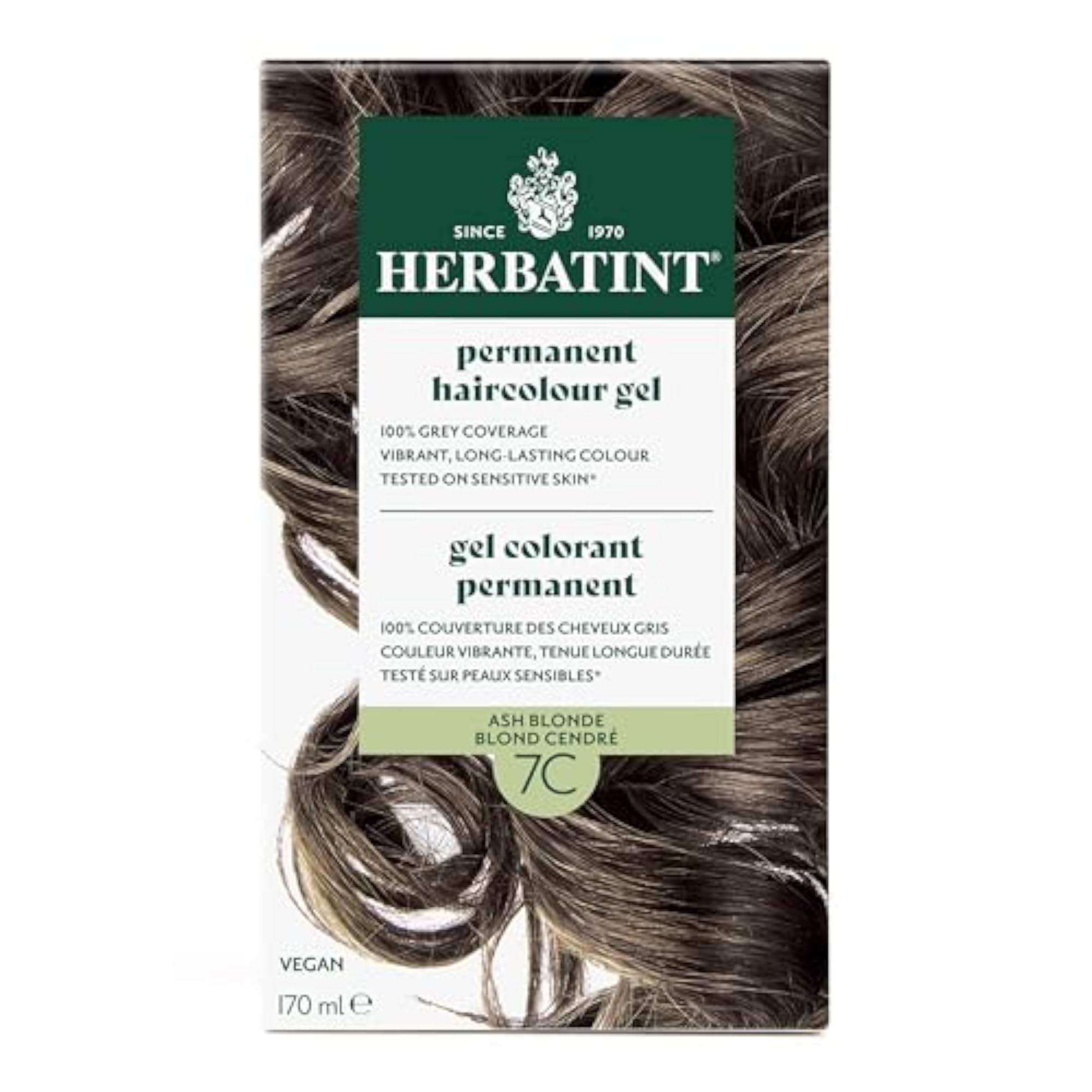 Permanent Herbal Haircolour Gel 7C Ash Blonde - 135 ml