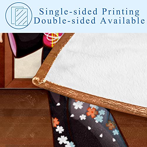 Couverture douce chaude lit et canapé plaid imprimé kimono traditionnel