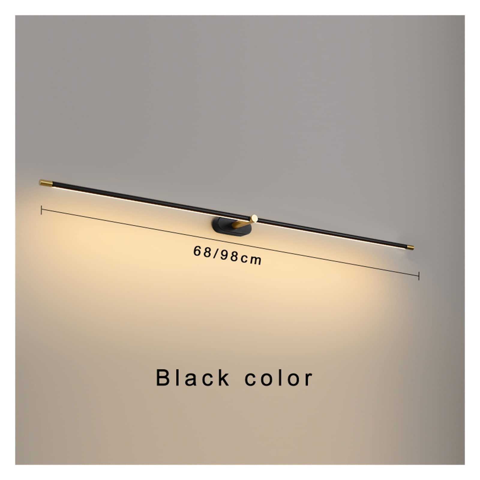 Światło obrazu z pilotem Długość 680/980mm Nowoczesne lampy LED do kinkietów łazienkowych Kinkiety do salonu Sypialnia Gabinet Bezprzewodowe oświetlenie LED do malowania w pomie (Size : Warm white,