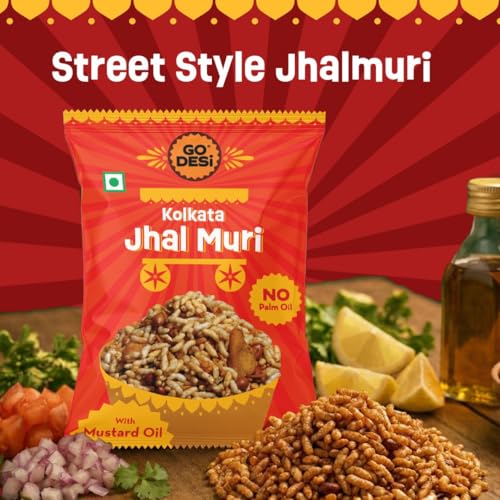 Image of GO DESi - Kolkata Jhal Muri | Jhalmuri | No Palm Oil | Indian Snacks | Street Food | 100 gms