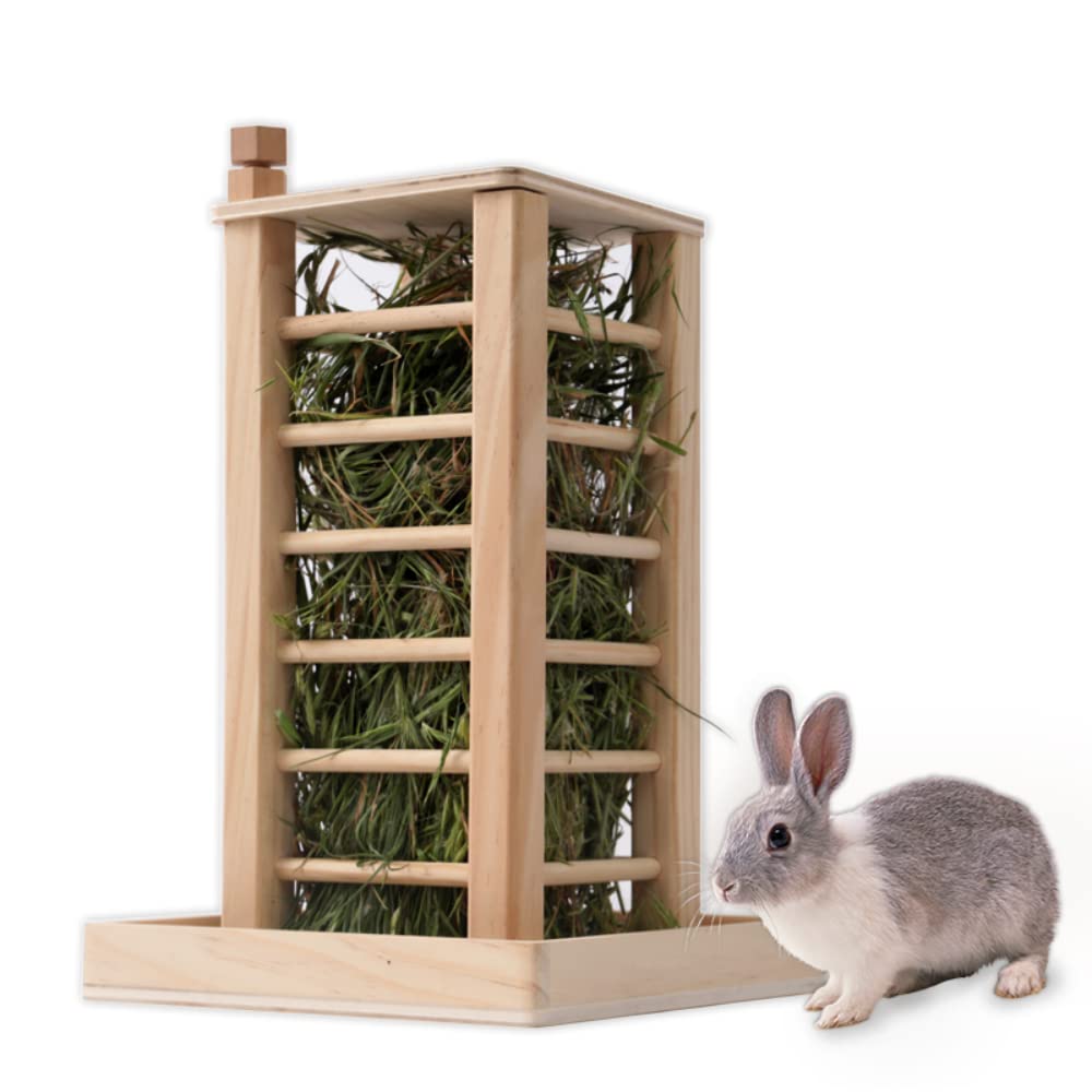 Balama Mangeoire à Foin pour Lapin en Bois,36 x 24 x 24 cm, Râtelier à Foin Lapin, Mangeoire à Foin pour Chinchilla, Convient Aux Cobayes, Chinchillas, Hamsters, Lapins, Petits Animaux