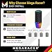 Mega Racer Neo Chrome Carbon Fiber Shift Knob | Buttonless Automatic Manual Shift Knobs | Car Gear Shifter | 6 Speed 4 5 Speed | Stick Shift Knobs