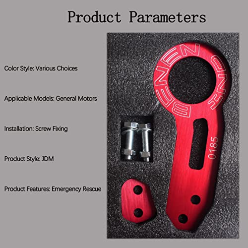 Aulesse Jdm Car Accessories Tow Hook Kit For Universal Car Auto Aluminum Rear Towing Hook （Red Tow Hook） #TOP4