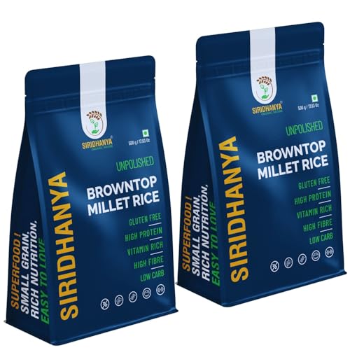 Image of Siridhanya unpolished whole grains Browntop Millet | Gluten-Free, High plant based Protein & Fibre-Rich Superfood - Low GI, Vitamin-Packed Healthy Rice Alternative | Natural Grain for healthy life (500 g x 2 Pack)