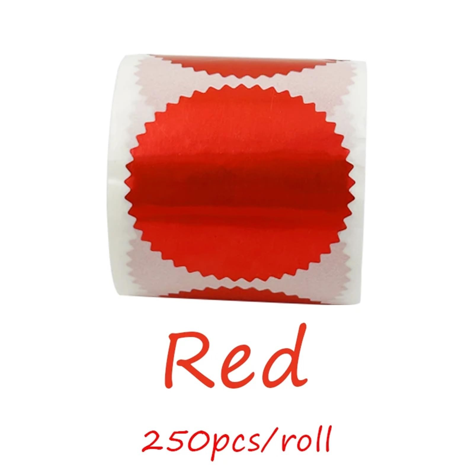 Adesivi in ​​rilievo 5 rotoli adesivi con timbro in rilievo da 50 mm con certificati a 6 colori Etichette in acciaio for ingranaggi in metallo(Red)