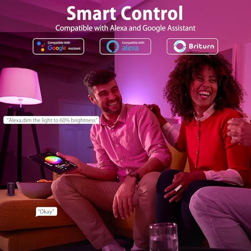 Tenmiro Smart Light Bulbs, 9W A19 Color Changing Light Bulb Work with Alexa, Google Assistant & Google Home, Music Sync WiFi & Bluetooth LED Bulbs Dimmable 800LM - Image 3