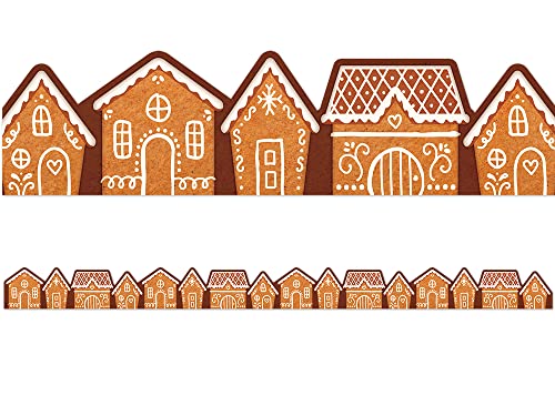 Bordure découpée Maisons en pain d'épices crée une ambiance festive dans votre école