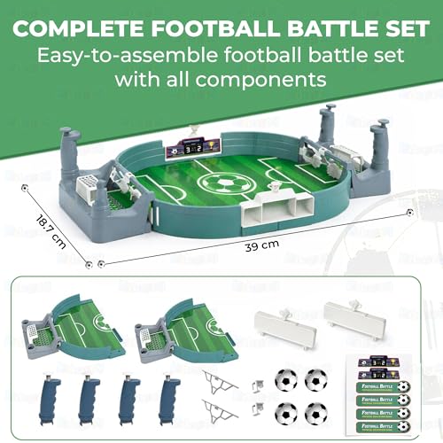Image of Kidology Football Table Interactive Game for Kids | Indoor Mini Football Board Game 2 Players | Portable Table Football Soccer Game Set with Balls, Goals & Controllers | Fun Sports Toy & Gift for Kids