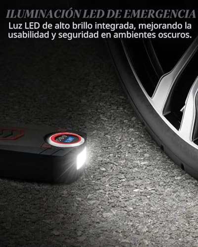 Compresor de aire de 160PSI portátil con pantalla LED digital para moto 6