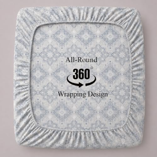 Image of BSB HOME 240 TC Premium Double Bed Fitted Bedsheet, Soft Comfortable Stretchable Mattress Sheet with Elastic Fitted Corners, Durable Easy Care Bedding, 72 x 72 + 10 Inches(183x183+25 cm) - Slate Blue
